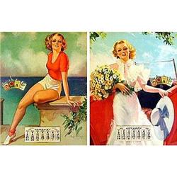 LUCKY STRIKE CALENDARS * 2 OLD VINTAGE #2256292