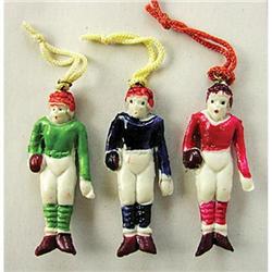 FOOTBALL DANGLER TOYS * 3 OLD VINTAGE 1930S #2256309