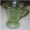 Image 1 : VINTAGE GREEN GLASS PITCHER / CREAMER 1940s #2256364