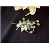 Image 1 : VINTAGE RHINESTONE LEAF BROOCH PIN #2256377