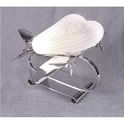 CLEAR GLASS AIRPLANE ART DECO LAMP #2256416