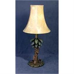 TROPIC ART DECO MONKEY PALM TREE SHADE LAMP #2256421
