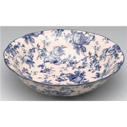 BLUE BLUSH PORCELAIN TRANSFERWARE FLORAL BOWL #2256437
