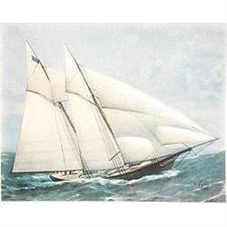 6 OLD VINTAGE YACHT SHIPS LITHOGRAPH PRINT #2256456