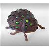 Image 1 : ART DECO GREEN GLASS DOT LADYBUG LAMP #2256469