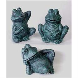 3 CAST IRON GREEN FROG BANKS #2256474