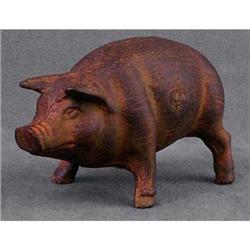 CAST IRON POT BELLY PIGGY PIG BANK #2256475