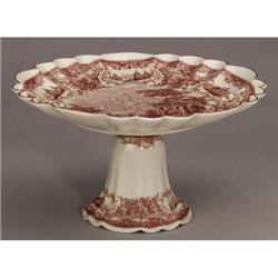 PORCELAIN CASTLE TRANSFERWARE COMPOTE #2256497