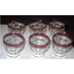 OLD Cranberry Kings Crown thumbprint GLASSES #2256498