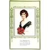 Image 1 : VINTAGE 1929 BEAUTIFUL LADY WITH ROSES CALENDAR#2256527
