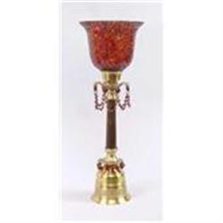 MOSAIC RED GLASS CANDLEHOLDER / CANDLE HOLDER /#2256569
