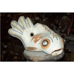 ANTIQUE 1920S CERAMIC GUTTER DOWN SPOUT FISH / #2256607