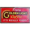 old vintage 1940s GOLDEN LIGHT COFFEE tin sign #2256655