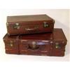 ANTIQUE EUROPEAN LEATHER SUITCASE * EUROPE #2256765