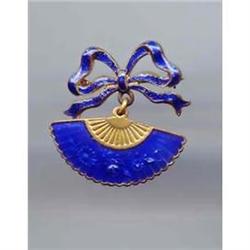 SALE Cobalt Blue enameled Fan Pin #2256825