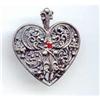Image 1 : SALE Sterling and Garnet signed FM  Heart #2256879