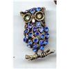 SALE Blue and Green Rhinestone Owl Pin #2256921