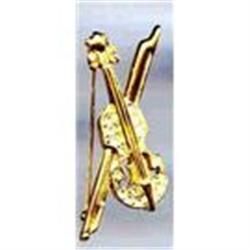 SALE Violin Pin with Rhinestones #2256967