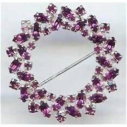 Amethyst Color Rhinestone Circle Pin #2256975