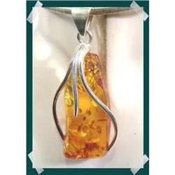 VIBRANT Chunk of Honey Sterling Baltic Amber #2257380