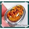 Image 1 : CHECK me OUT Cognac Baltic Amber Sterling Ring#2257426
