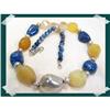 Golden Chalcedony Lapis Gemstone Choker~80 #2257472