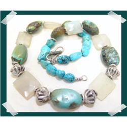 LEMON Chalcedony Turquoise Gemstone Necklace #2257478