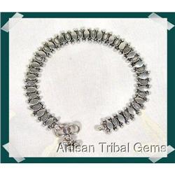 Elaborate Sterling SILVER Anklet from Rajasthan#2257485