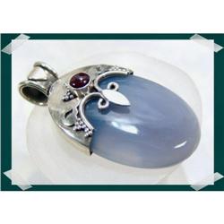 SO dynamic Sky BLUE Chalcedony Sterling Mughal#2257613