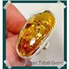 Image 1 : OUTSTANDING Natural Baltic Amber Sterling Ring#2257707