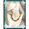 Image 1 : BUTTER Baltic Amber Turquoise Nugget Choker #2257717