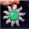 Image 1 : Spiderweb Turquoise sterling SUN Pendant~33 #2257765