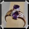 Image 1 : Amethyst Diamond 10k Gold Ring~Size 6.5  #2257807