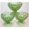 Image 1 : Three Green Windsor Depression Glass Sherbets #2257892