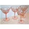 Four Pink Fostoria Floral Decorated Optic #2257911