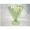 Image 1 : GREEN WITH GOLD FAN VASE #2258104
