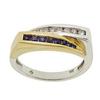 Image 1 : Sapphire and Diamond 14K Two-tone Modern Pass #2258201