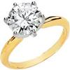 Image 1 : 14K Yellow Gold Created Moissanite Solitaire #2258204