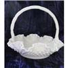 Milk Glass Hobnail Brides Basket w/Ruffled Edge#2258221
