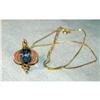 Image 1 : Ornate Glass  Bead & Sterling Vermeil Necklace #2258428