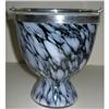 Image 1 : Hand Blown Glass Ice Bucket - Silver Plated  #2258621