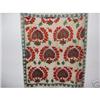 Image 1 : UZBEK SILK HANDMADE EMBROIDERY SUZANI 38"x32" #2265642