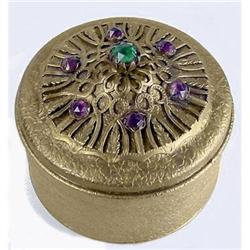 Ormolu Filigree and Glass Jeweled DresserJar #2265871