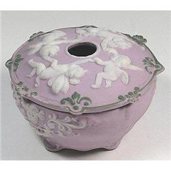 Schafer & Vater Pink Jasperware Powder Jar #2265888