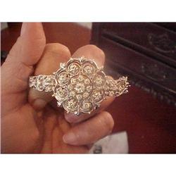 Art Deco Style 14k White Gold  Diamond Bangle #2266325
