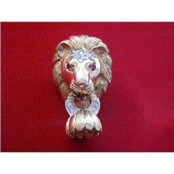 14kt Lion Diamonds Rubies 3 dimentional #2266326