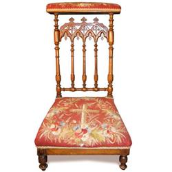 BE 19th Century Needlework Prayer Chair #2279445