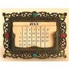 Image 1 : Ornate Brass Vanity Calendar with Glass Jewels #2279616