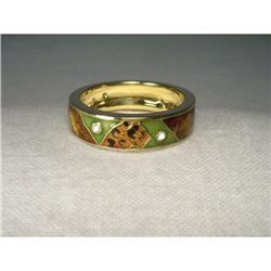 Hidalgo Enamel 18K Panther Safari Diamond Band #2279782
