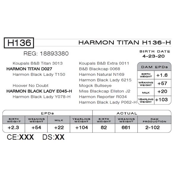 HARMON TITAN H136-H